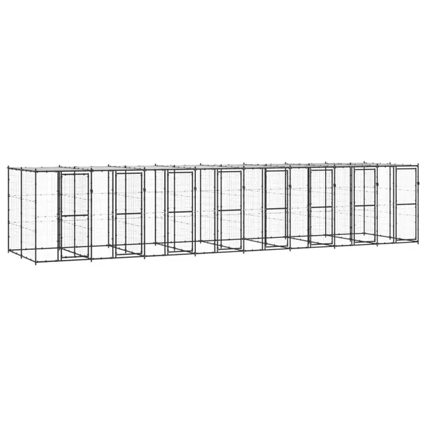 Chenil extérieur Acier avec toit 19,36 m²