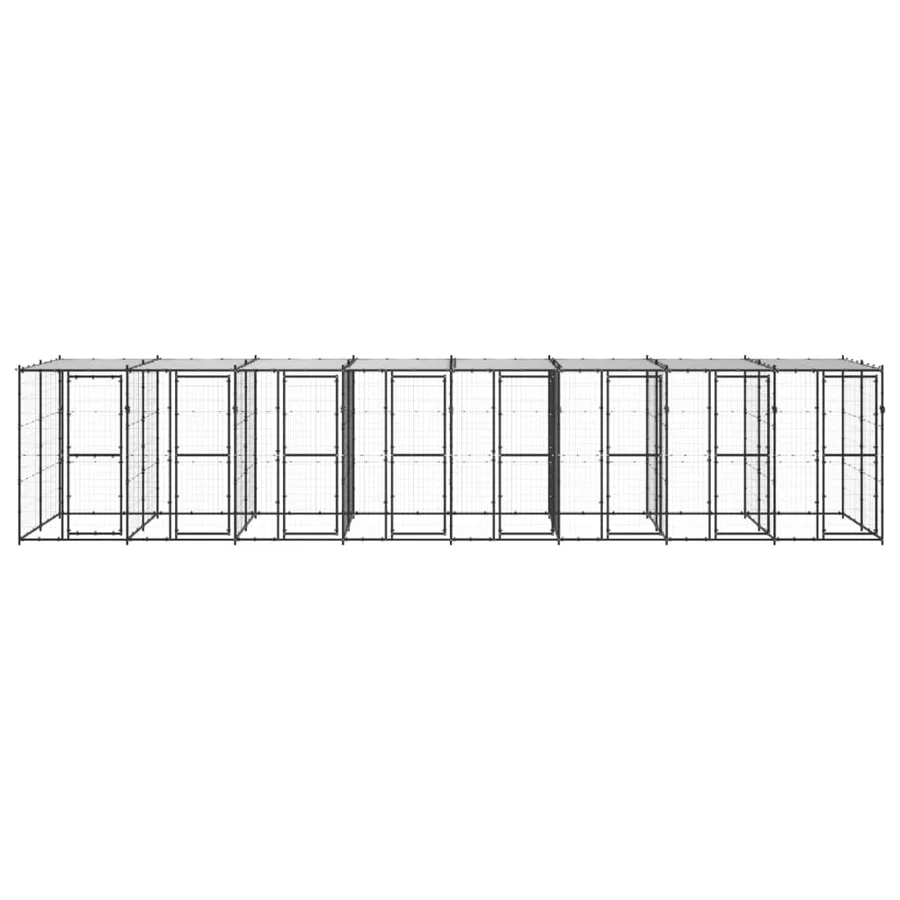 Chenil extérieur Acier avec toit 19,36 m² - 2
