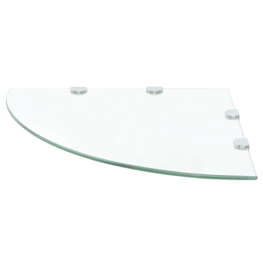 Étagères d'angle 2 pcs et supports Verre Transparent 45x45 cm - 3