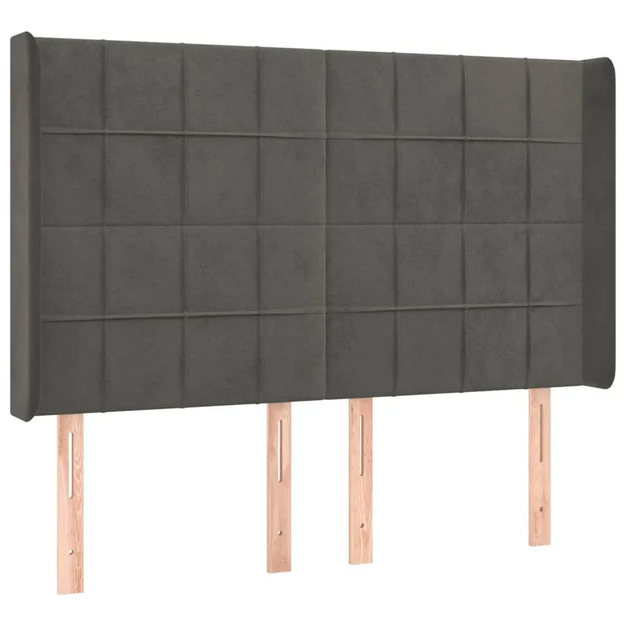 Sommier à lattes de lit matelas et LED Gris foncé 140x190 cm - 7