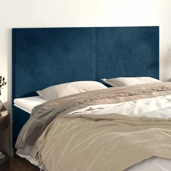 Tête de lit Bleu foncé 180 x 5 x 118/128 cm Velours