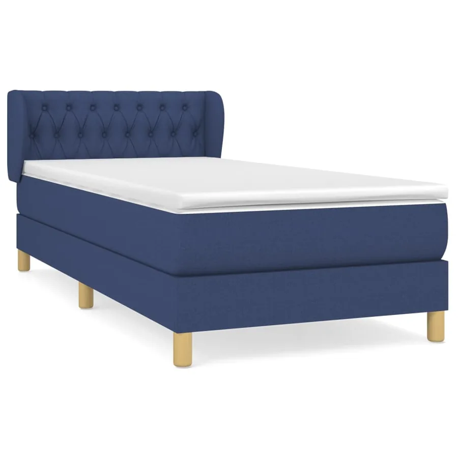 Sommier à lattes de lit avec matelas Bleu 90x200 cm Tissu - 2