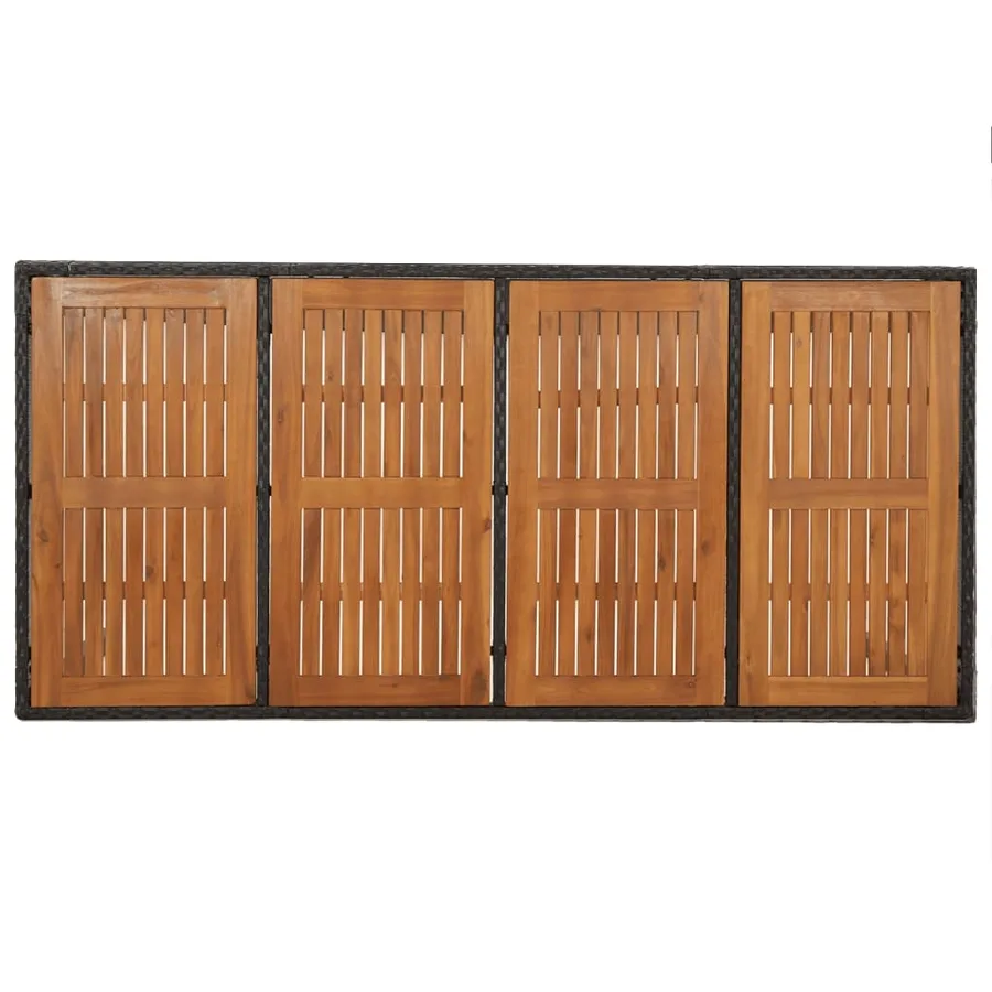 Ensemble à manger jardin 9pcs et coussins noir résine tressée - 8