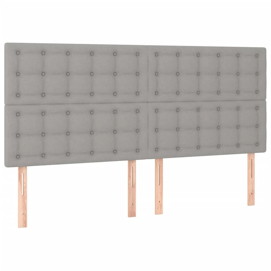 Cadre de lit sans matelas gris clair 160x200 cm tissu - 9