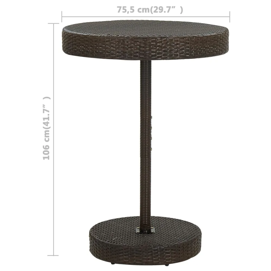 Ensemble bar de jardin 5 pcs et coussins Résine tressée Marron - 12
