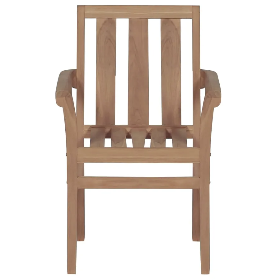 Chaises de jardin lot de 2 et coussins anthracite Bois de teck - 5