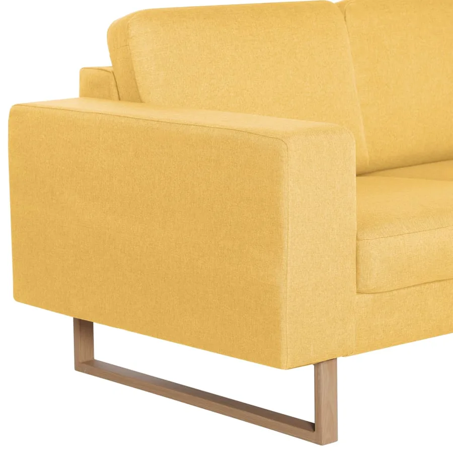 Ensemble de canapé 2 pcs tissu jaune - 10