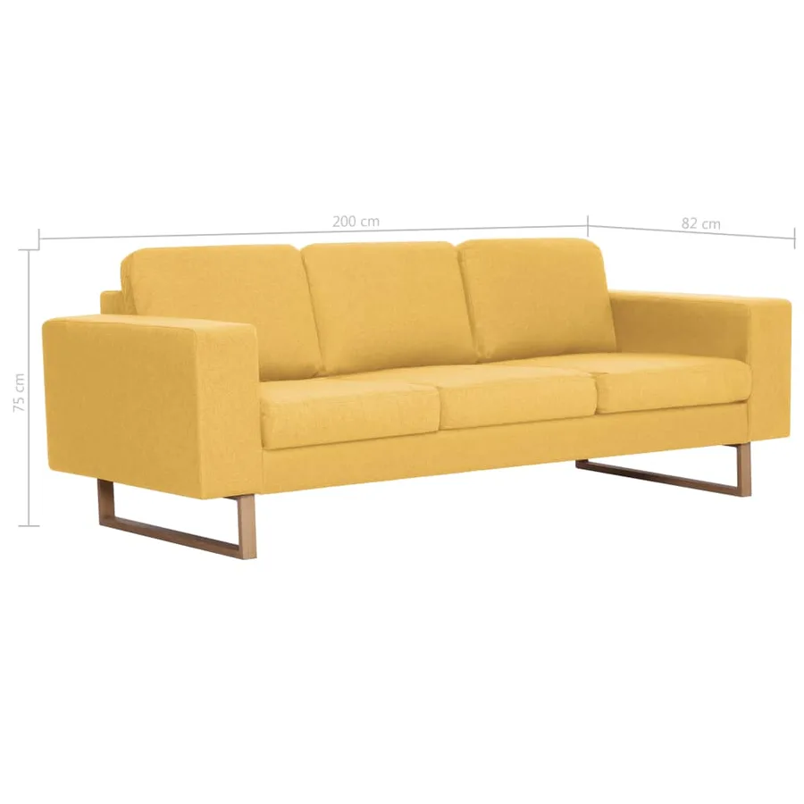 Ensemble de canapé 2 pcs tissu jaune - 12