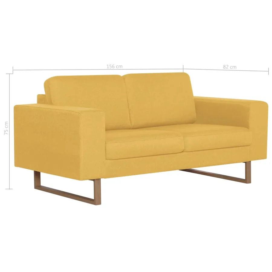 Ensemble de canapé 2 pcs tissu jaune - 13