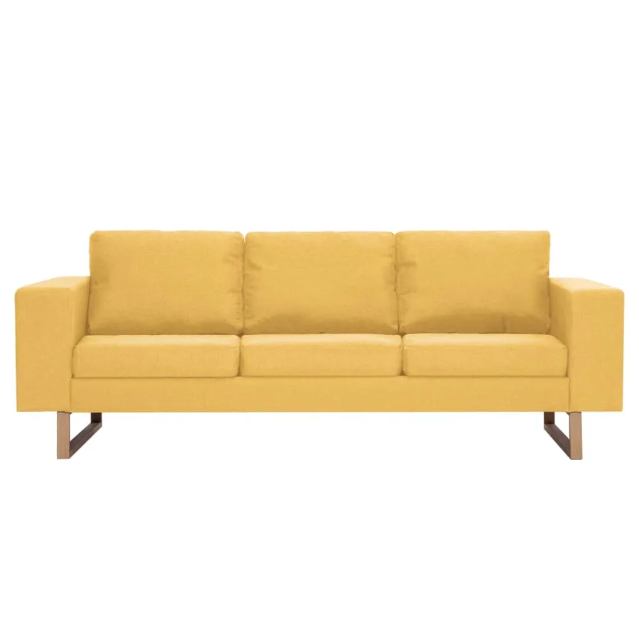 Ensemble de canapé 2 pcs tissu jaune - 4