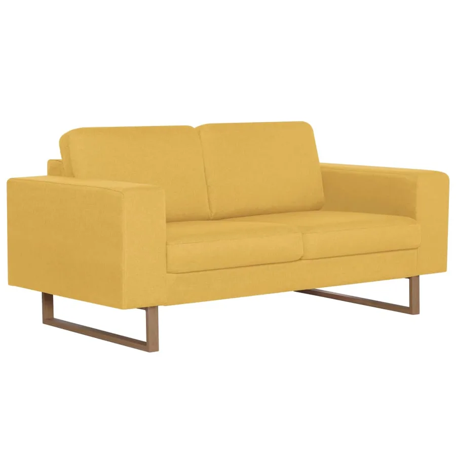 Ensemble de canapé 2 pcs tissu jaune - 6