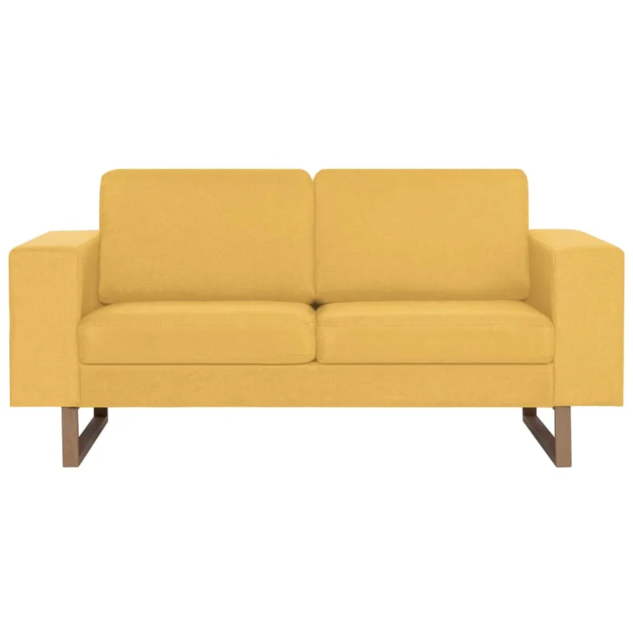 Ensemble de canapé 2 pcs tissu jaune - 7