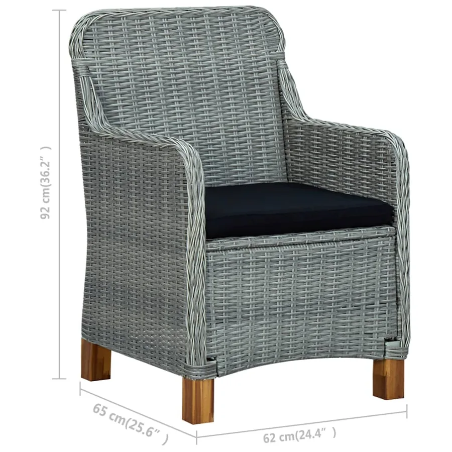 Ensemble à manger de jardin 5 pcs Gris clair - 12