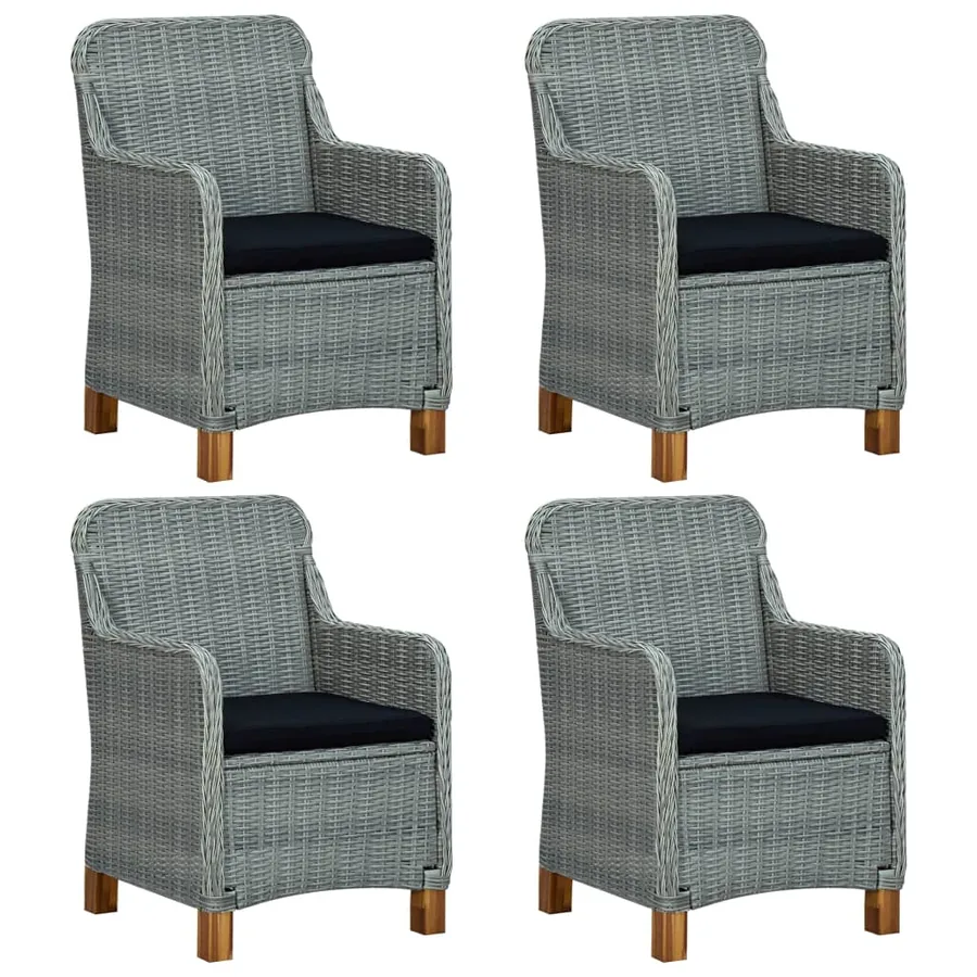 Ensemble à manger de jardin 5 pcs Gris clair - 5