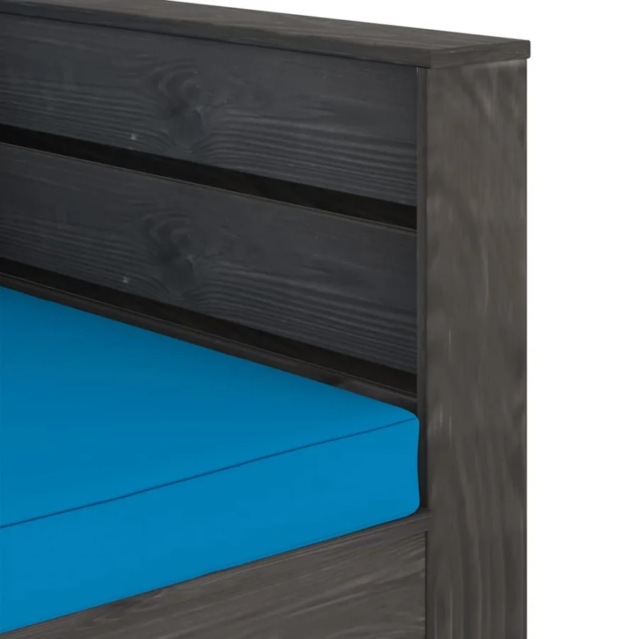 Salon de jardin 2 pcs avec coussins Bois imprégné de gris - 6