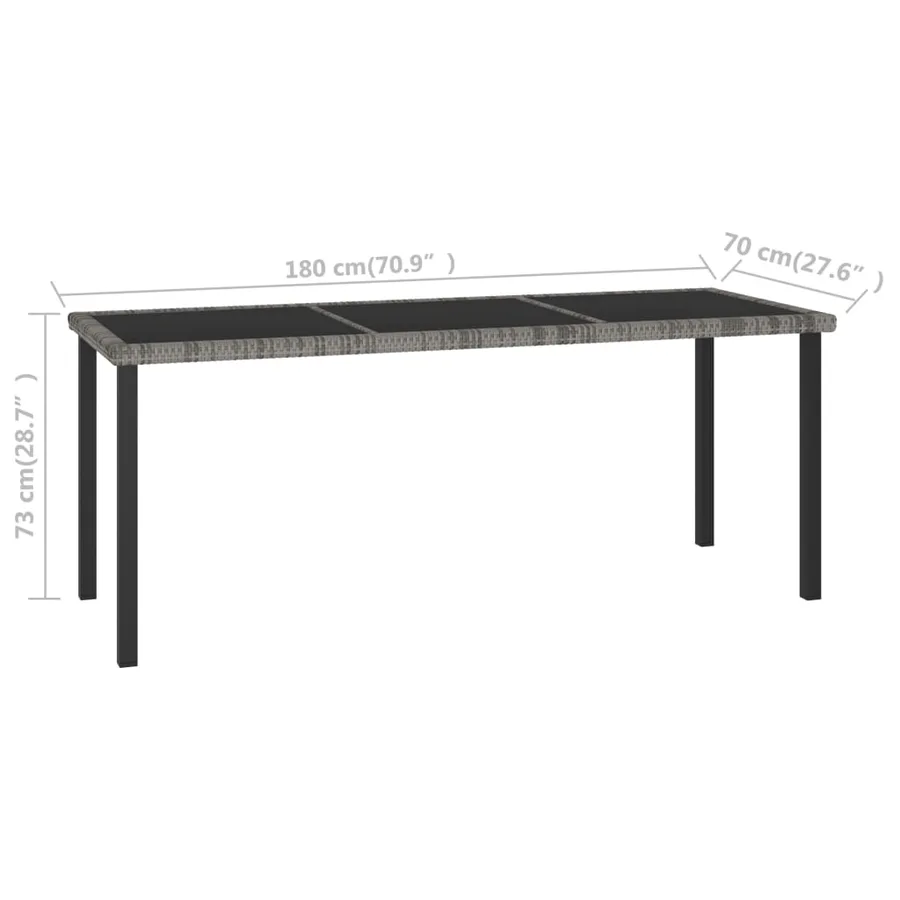 Ensemble à manger de jardin 9 pcs Résine tressée Gris - 11