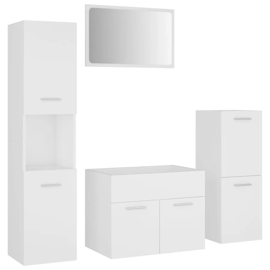 Ensemble de meubles de salle de bain Blanc Bois d'ingénierie - 2