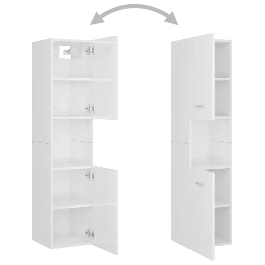 Ensemble de meubles de salle de bain Blanc Bois d'ingénierie - 9