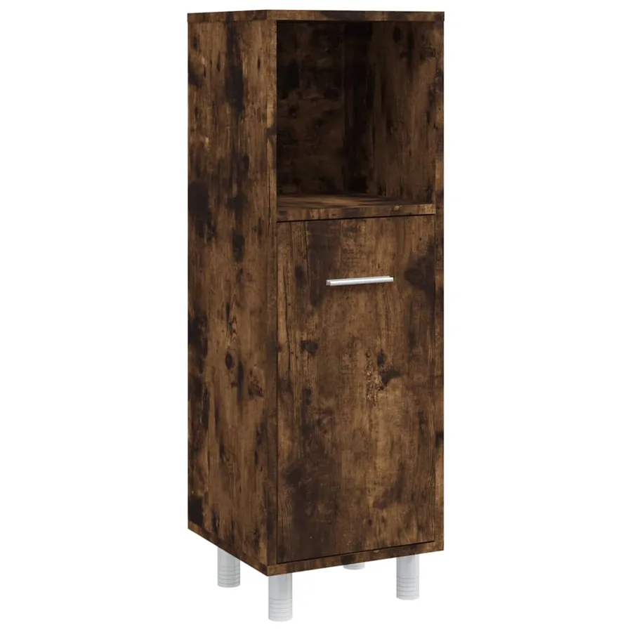 Ensemble d'armoires de salle de bain 4 pcs chêne fumé - 9