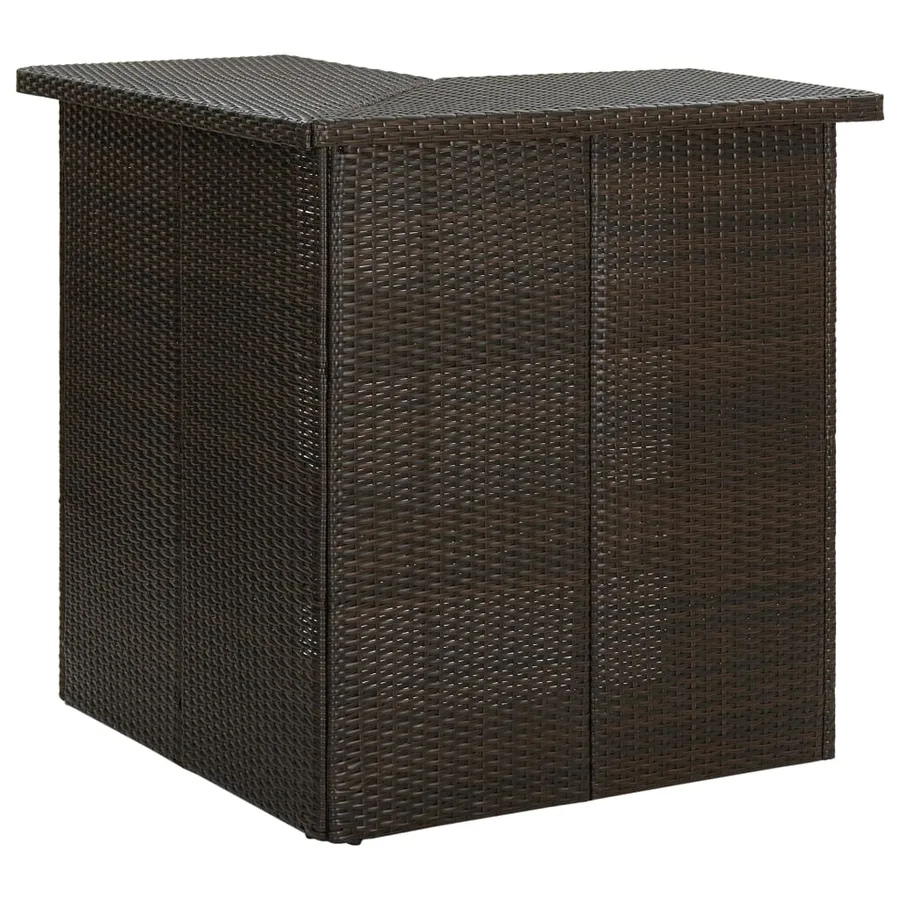 Ensemble de bar de jardin 4 pcs coussins Résine tressée Marron - 2