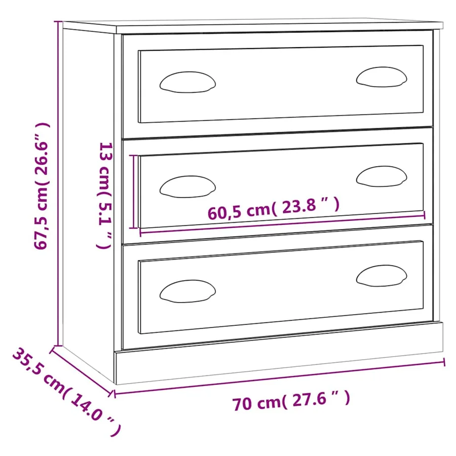Buffets 2 pcs blanc brillant bois d'ingénierie - 7