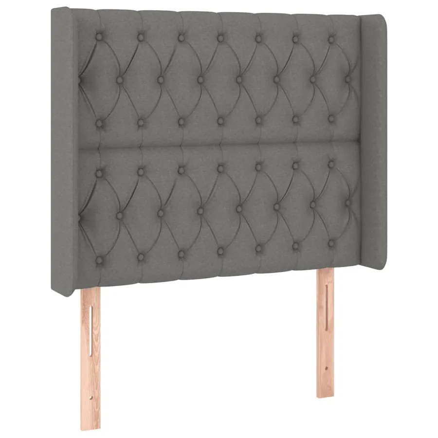 Sommier à lattes de lit matelas LED Gris foncé 90x200cm Tissu - 7