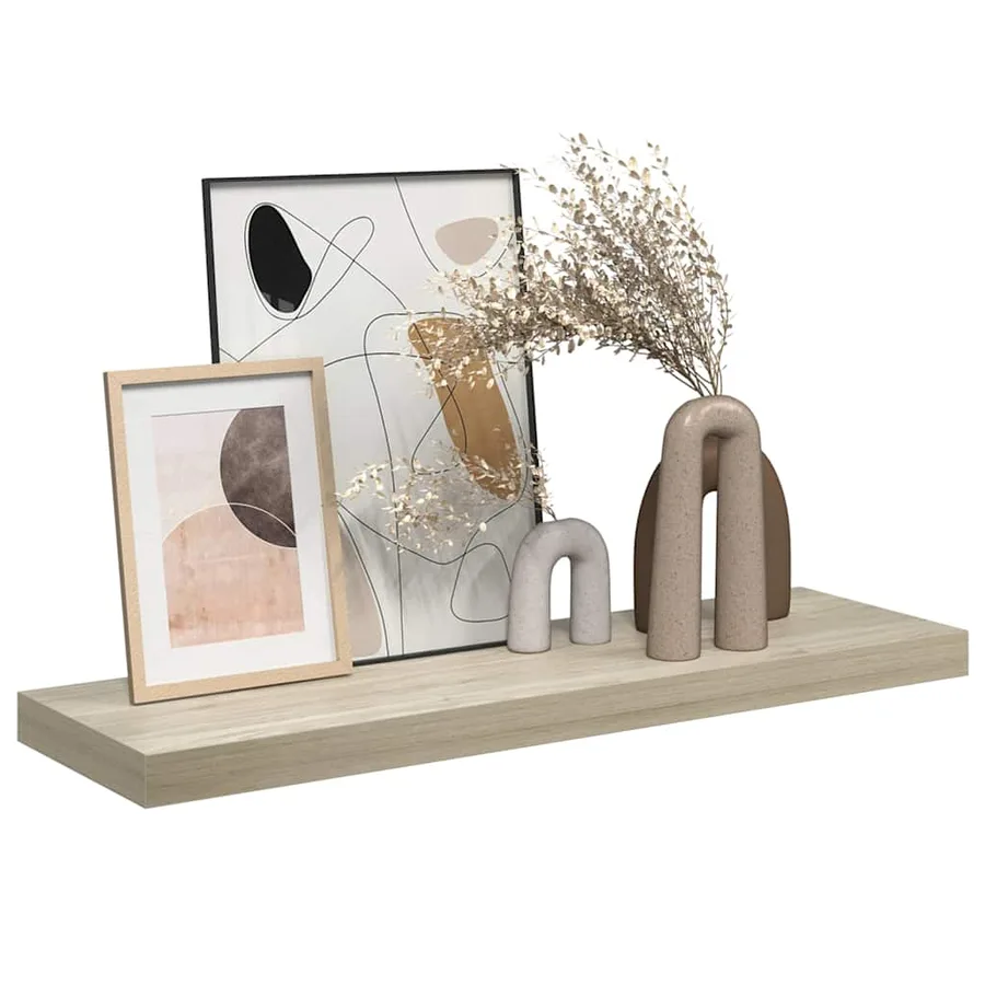 Étagère flottante murale chêne 80x23,5x3,8 cm MDF - 5