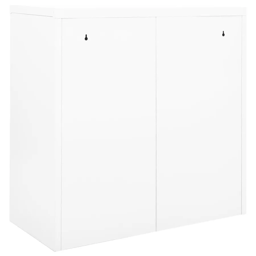 Armoire à portes coulissantes Blanc 90x40x90 cm Acier - 4
