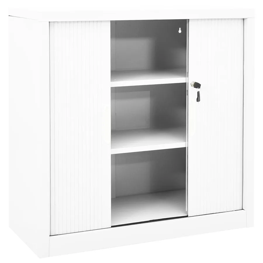 Armoire à portes coulissantes Blanc 90x40x90 cm Acier - 5