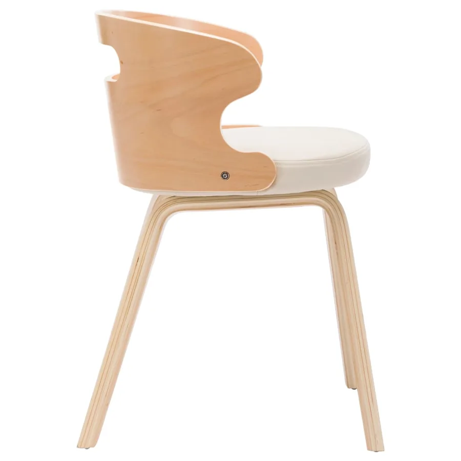 Chaises à manger lot de 6 crème bois courbé et similicuir - 5