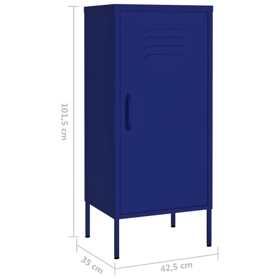 Armoire de rangement Bleu marine 42,5x35x101,5 cm Acier - 8