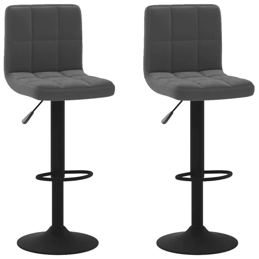Tabourets de bar lot de 2 noir velours - 2