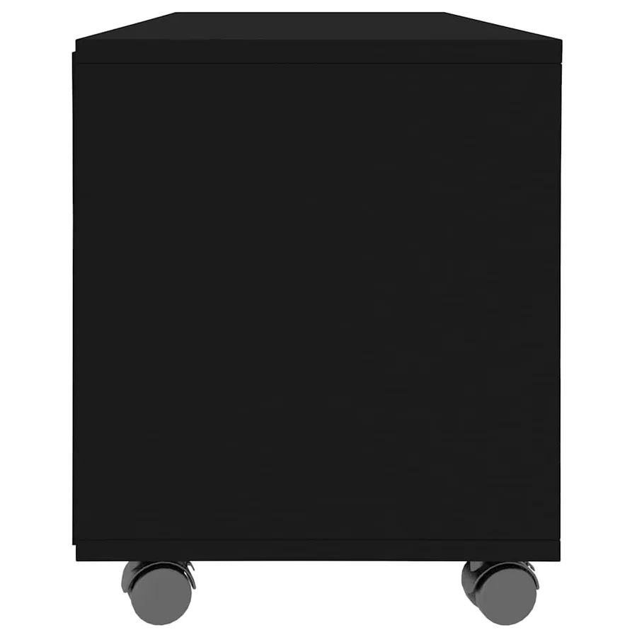 Meuble TV avec roulettes Noir 90x35x35 cm Bois d'ingénierie - 5