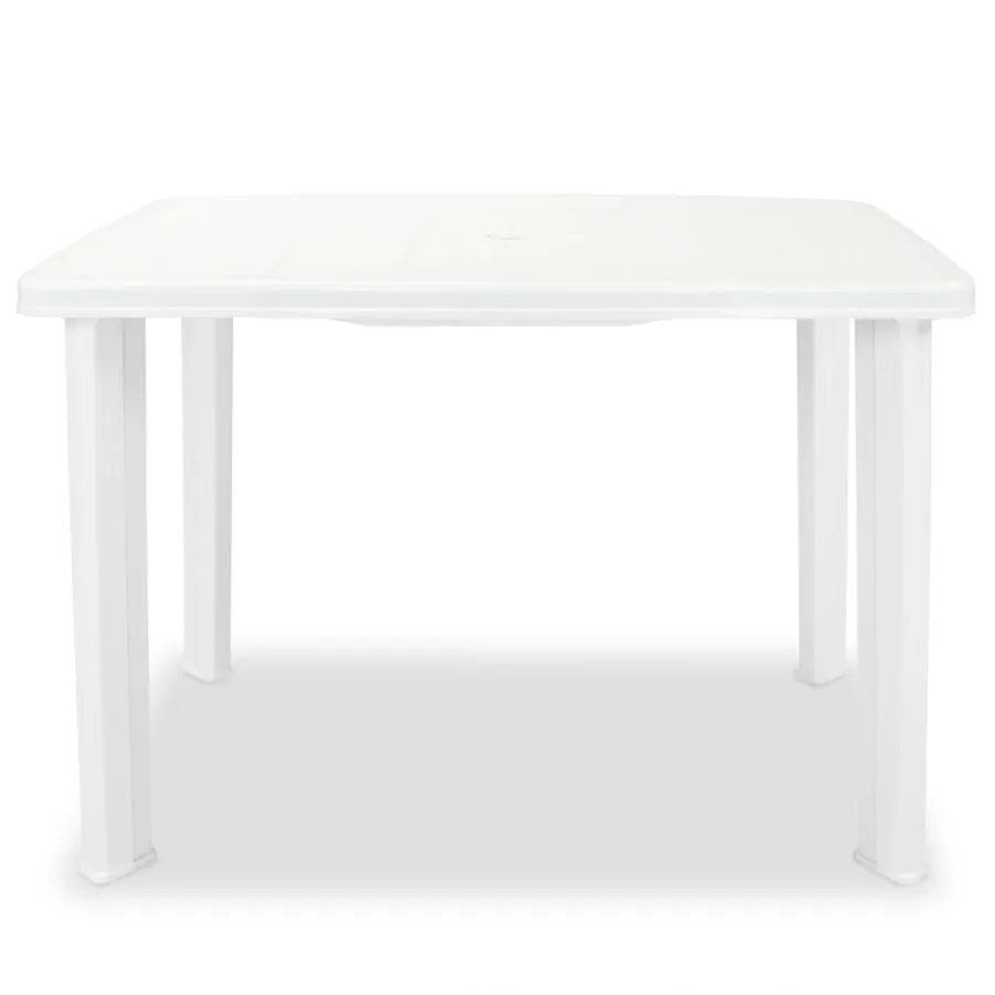 Table de jardin Blanc 101 x 68 x 72 cm Plastique - 2