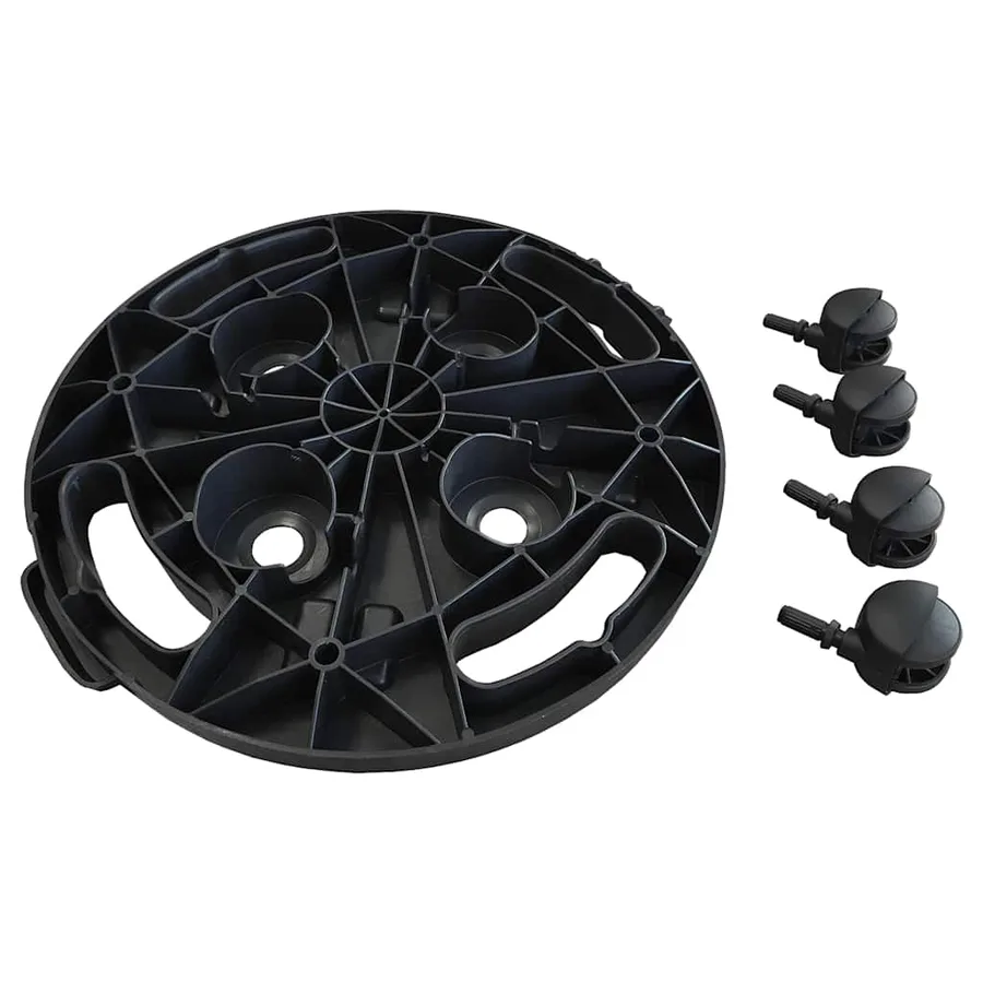 Chariots à plantes avec roues 2 pcs Diamètre 30 cm Noir 170 kg - 7