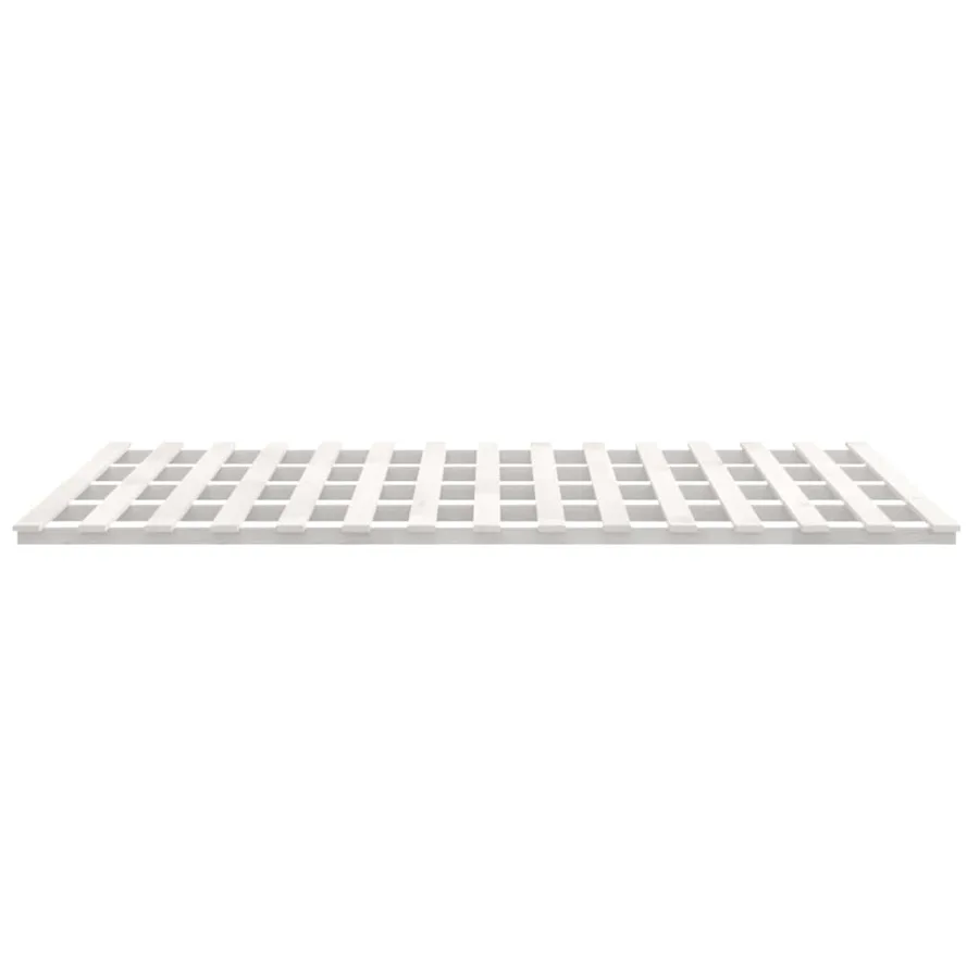 Cadre de lit sans matelas blanc 200x200 cm bois massif de pin - 6
