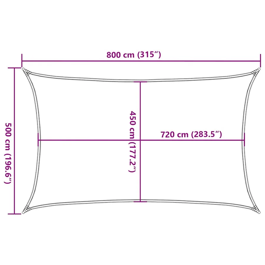 Voile d'ombrage 160 g/m² Noir 5x8 m PEHD - 10