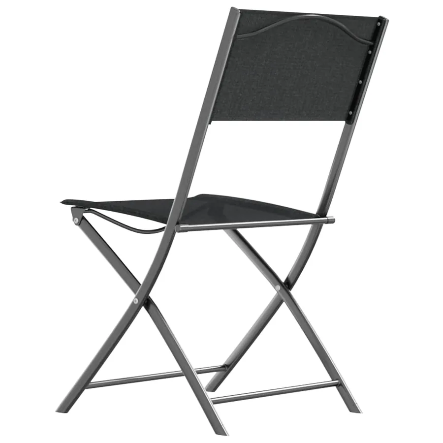 Chaises d'extérieur pliables lot de 2 Noir Acier et textilène - 6