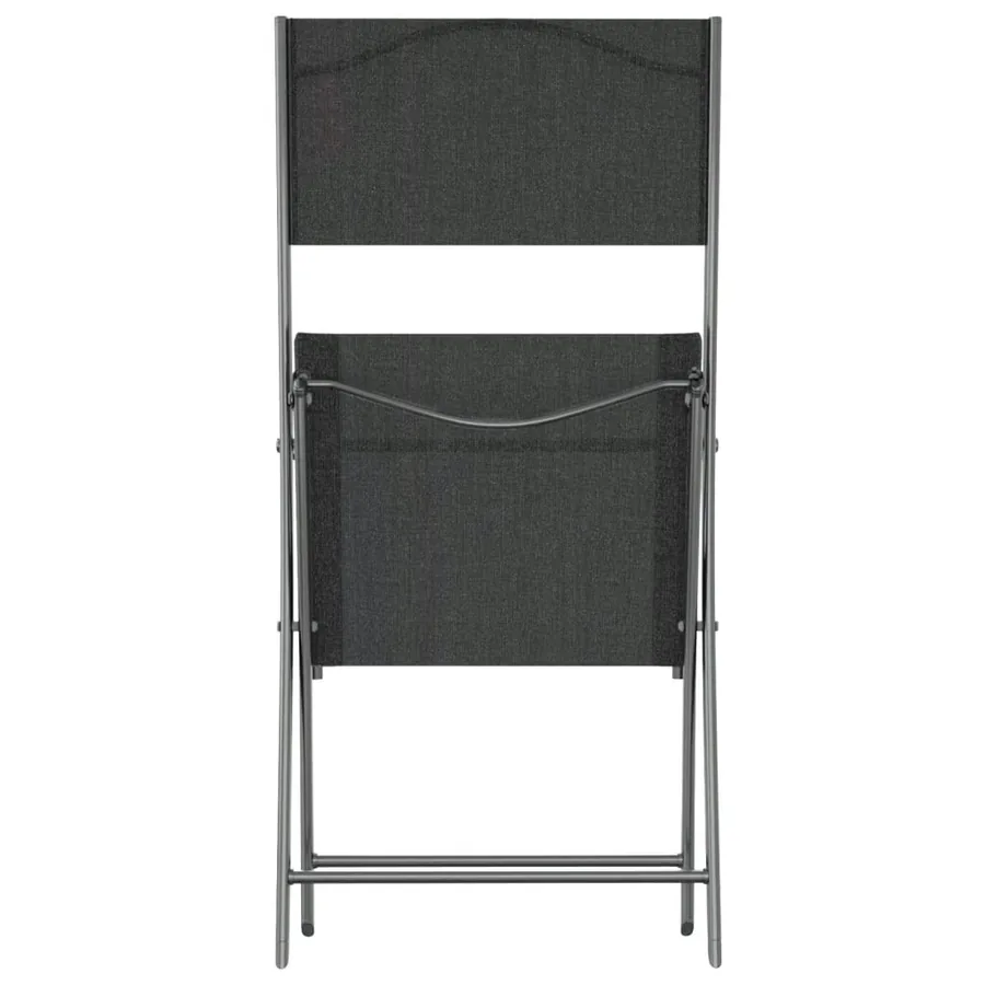 Chaises d'extérieur pliables lot de 2 Noir Acier et textilène - 7