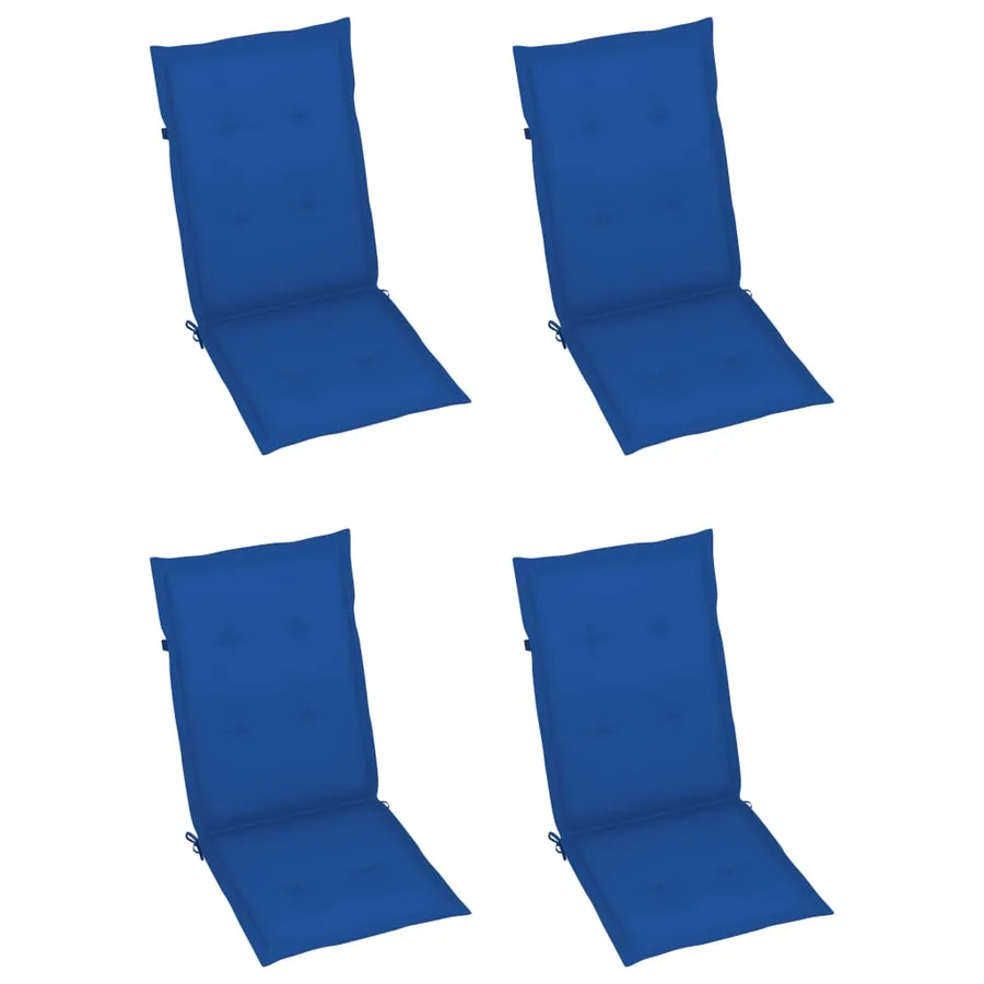 Chaises pliables de jardin lot de 3 avec coussins Bois d'acacia - 6