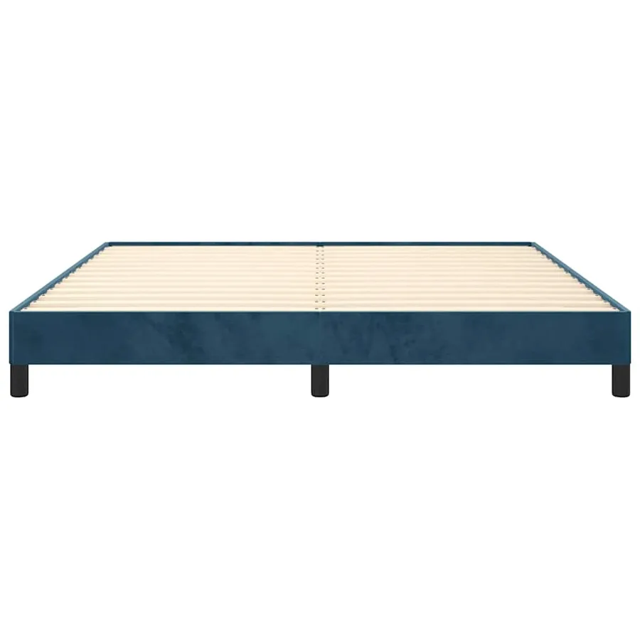 Cadre de lit sans matelas bleu foncé 160x200 cm velours - 5