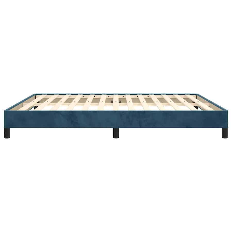 Cadre de lit sans matelas bleu foncé 160x200 cm velours - 6