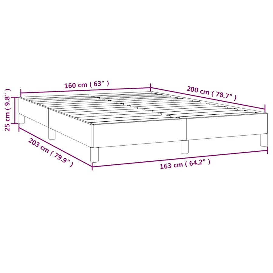 Cadre de lit sans matelas bleu foncé 160x200 cm velours - 9