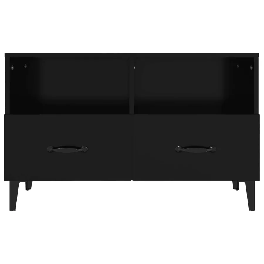 Meuble TV Noir 80x36x50 cm Bois d'ingénierie - 6