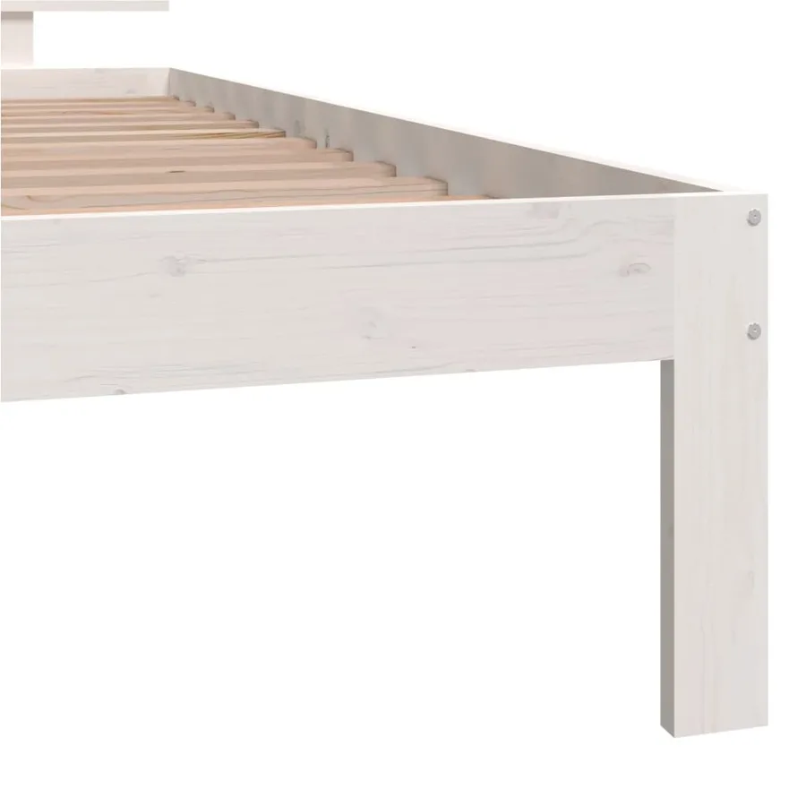 Cadre de lit sans matelas blanc bois de pin massif 100x200 cm - 6