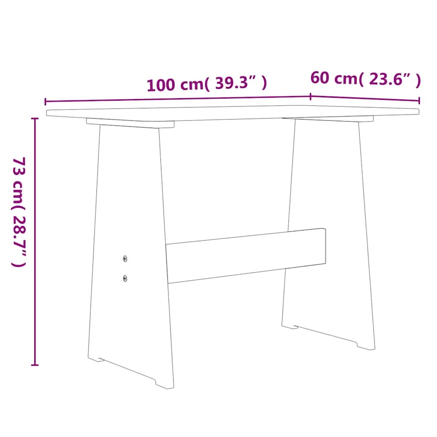 Table à manger et banc REINE marron miel gris bois pin solide - 8