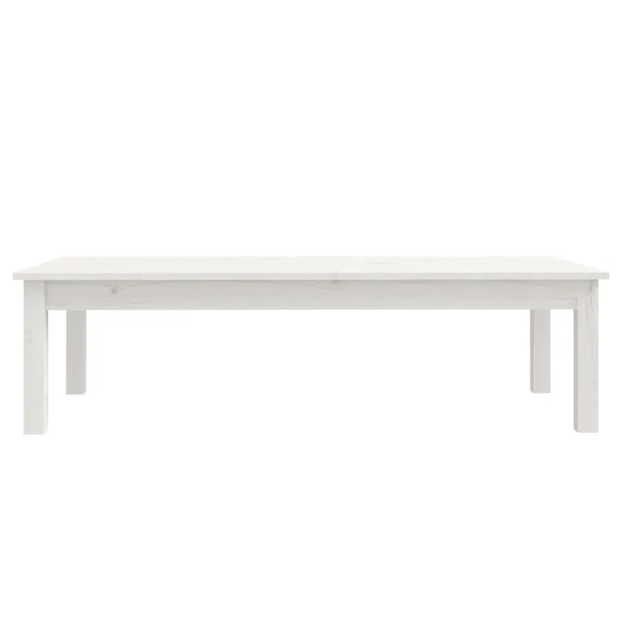 Table basse Blanc 110x50x30 cm Bois massif de pin - 3