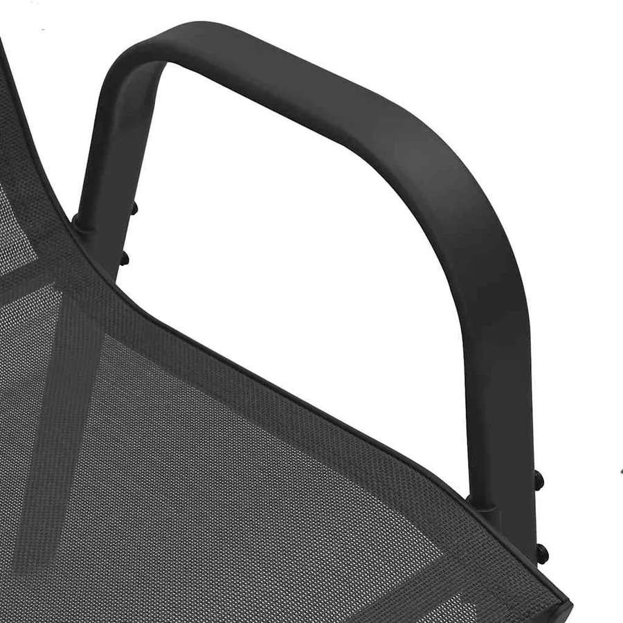 Chaises empilables de jardin lot de 2 Noir Tissu textilène - 10