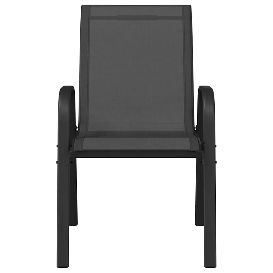 Chaises empilables de jardin lot de 2 Noir Tissu textilène - 4