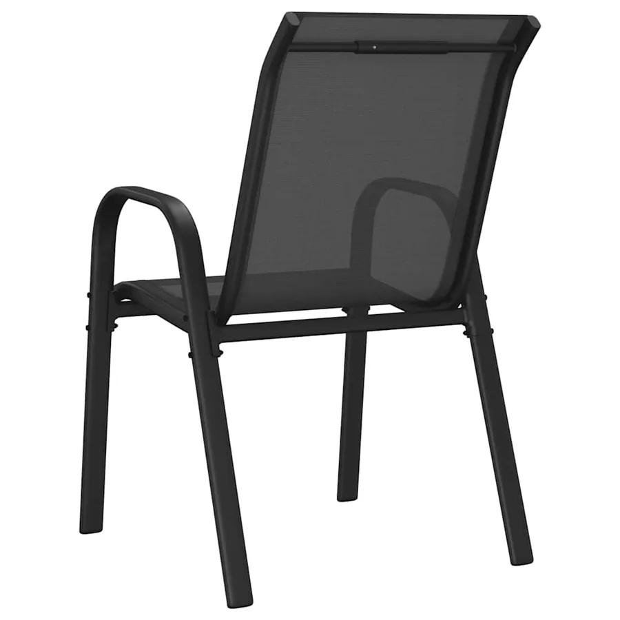 Chaises empilables de jardin lot de 2 Noir Tissu textilène - 7